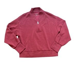 OGIO Quarter Zip Pullover Womens Rose Pink Cropped Relaxed‎ SIZE S P